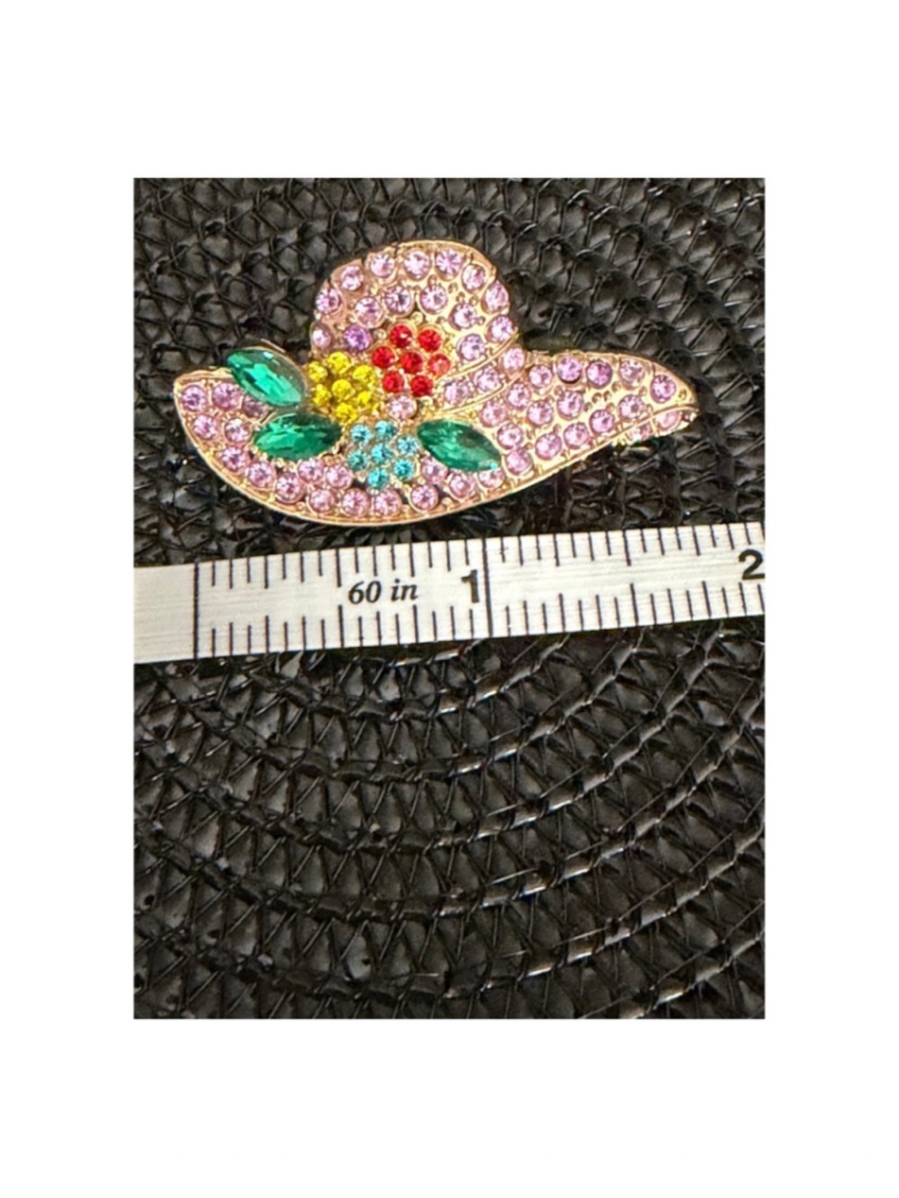 Multicolored Rhinestone Brooch Pin - Picture 3 of 3